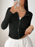 Women's fashionable clothing, casual long-sleeve top, lightweight polyester, summertime style.