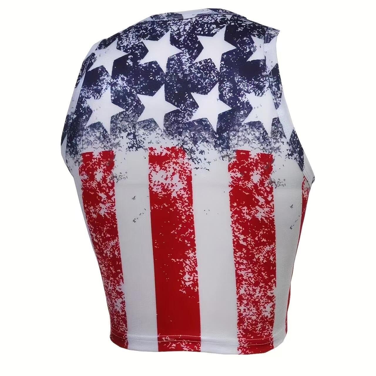 Casual Vacation Print Top | American Flag Print Top | Bili Now