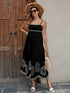 Classic Black And White A-Line Sundress With Contrast Trim, Perfect For Vacation