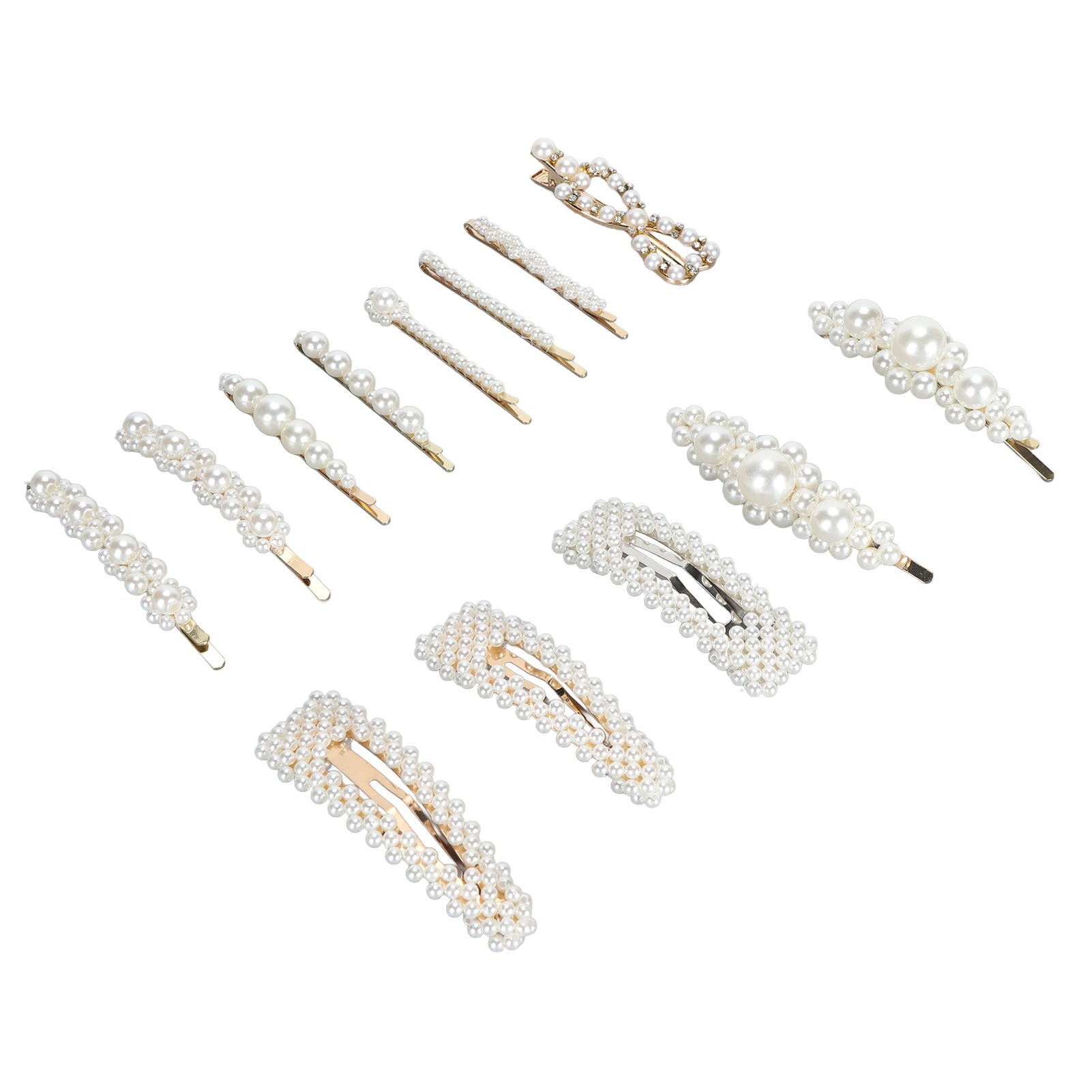 13pcs Pearl Hair Clips Decorative Pearl Hair Barrettes Large Hair Pins