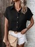 Chic Batwing Blouse Versatile V-Neck Blouse - Batwing Sleeves Easy-Care Top For Spring Summer Fall