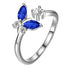 925 Sterling Silver Butterfly Ring with Sapphire Blue Crystal