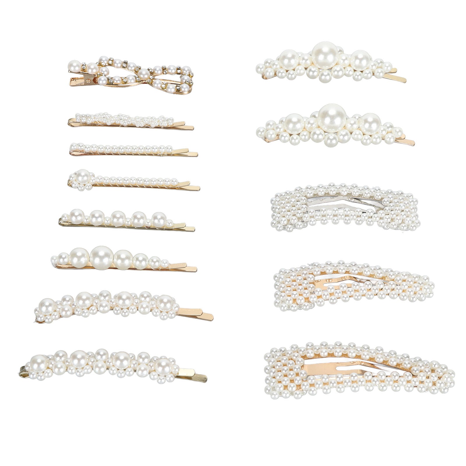 13pcs Pearl Hair Clips Decorative Pearl Hair Barrettes Large Hair Pins