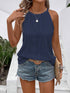 Women's Geometric Dark Stripe Casual Halter Neck Tank Top For Holidays