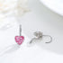 925 Sterling Silver 10mm Heart Dangle Hoop Earrings