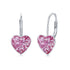 925 Sterling Silver 10mm Heart Dangle Hoop Earrings