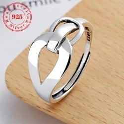 Silver Geometric Unique Simple And Generous Style Adjustable Split Ring