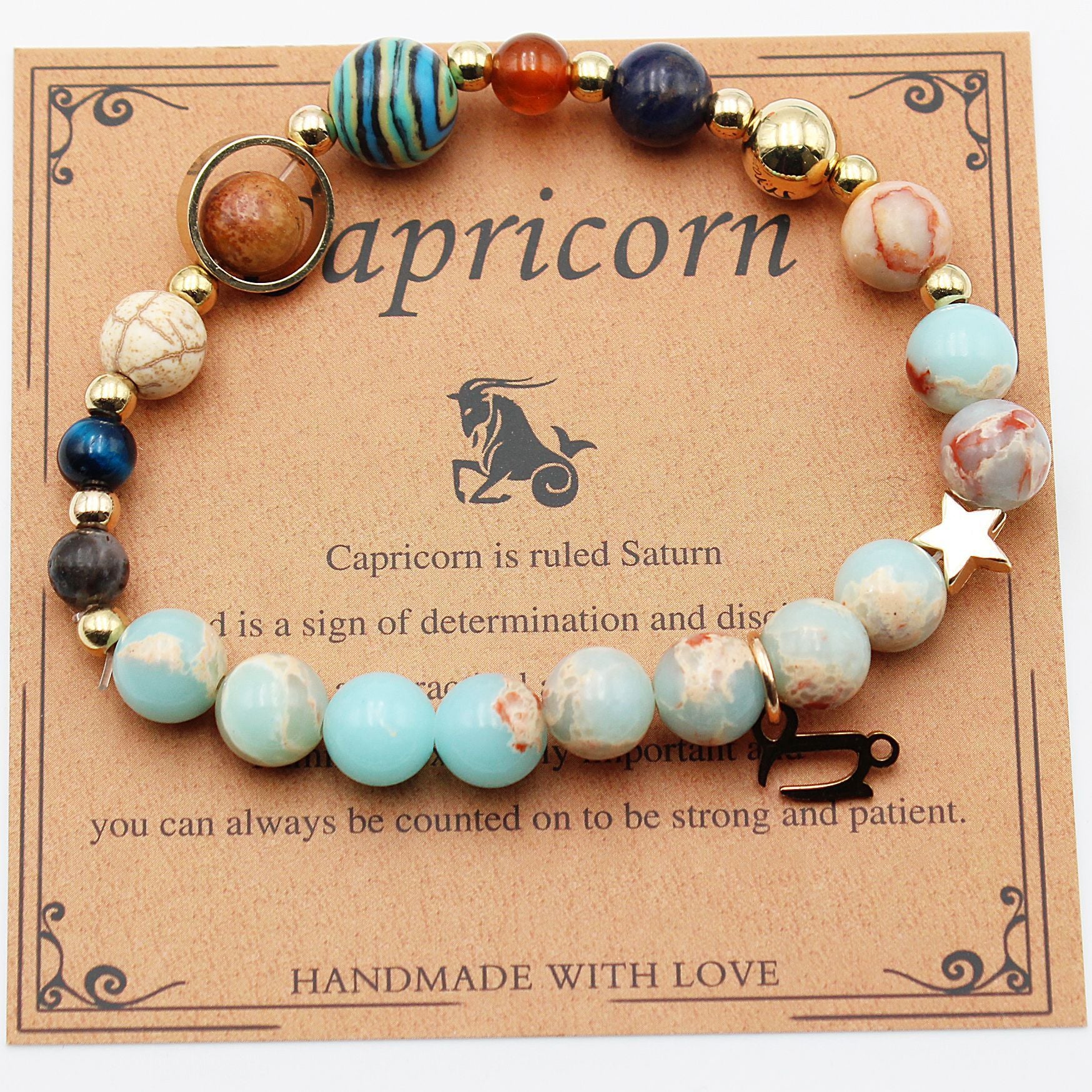 Twelve Constellations Bracelets Natural Stone Beaded Eight Planets