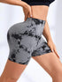 Women's Tie Dye High Waist V-Back Scrunch Yoga Shorts