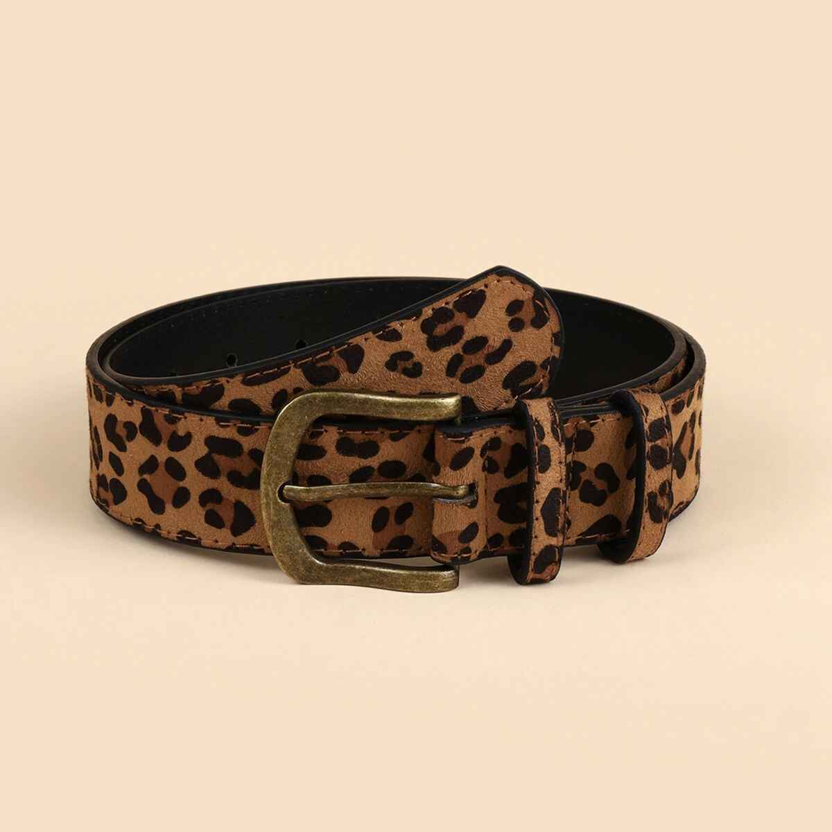 Boxi Style PU Leopard Print Belt For Women Dress Slim Fit Women