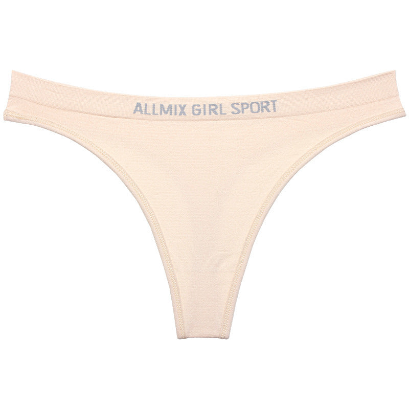 Women's Seamless Fitness Alphabet Panties Thong