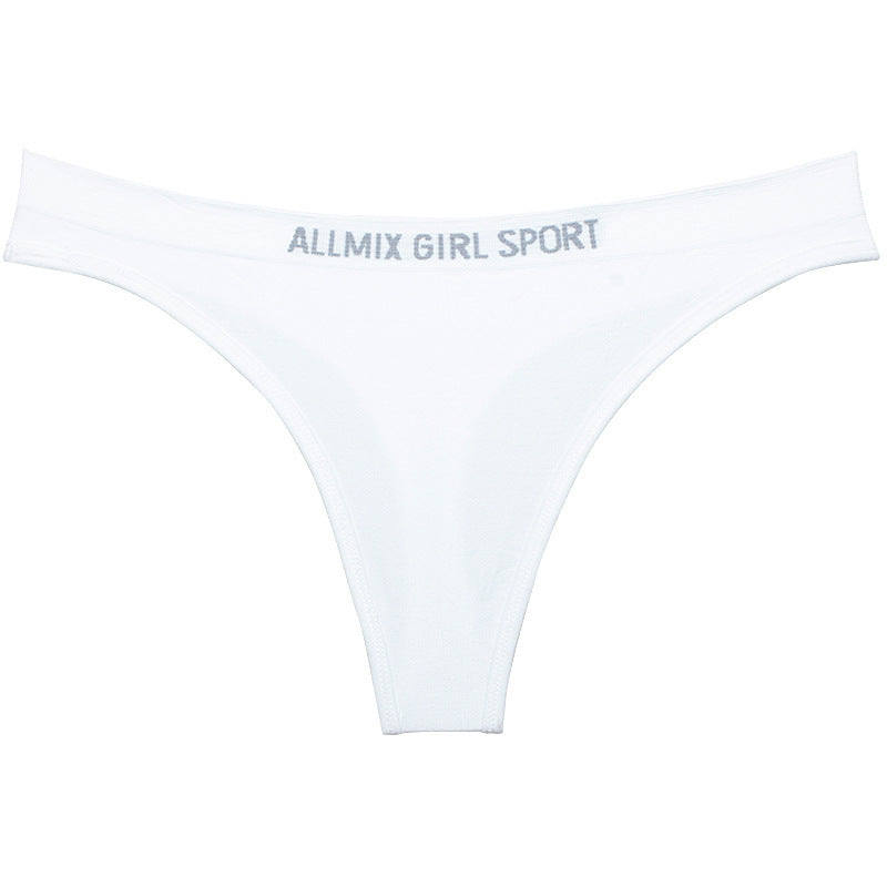 Women's Seamless Fitness Alphabet Panties Thong