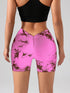 Women's Tie Dye High Waist V-Back Scrunch Yoga Shorts