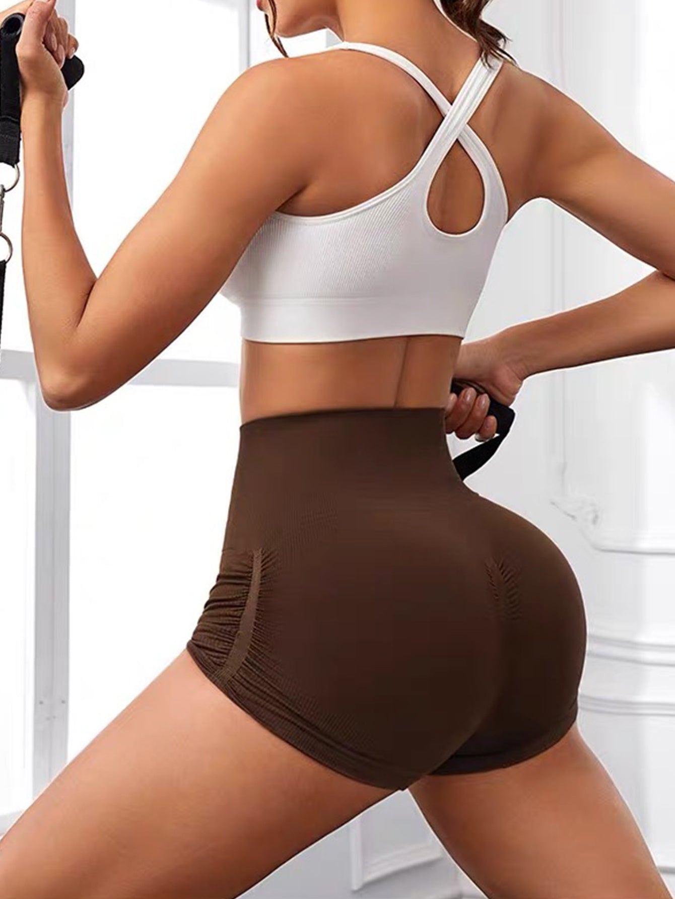 3 Pack Workout Shorts For Women Seamless Scrunch Butt Lifting High Waisted