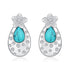 Turquoise Cherry Blossom 925 Sterling Silver Stud Earrings