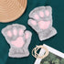 Women Plush Cat Paw Claw Gloves Warm Bear Paw Fingerless Mittens Winter Gloves