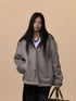 Women's Double Zipper Cardigan Sweater Loose Casual Hooded Coat