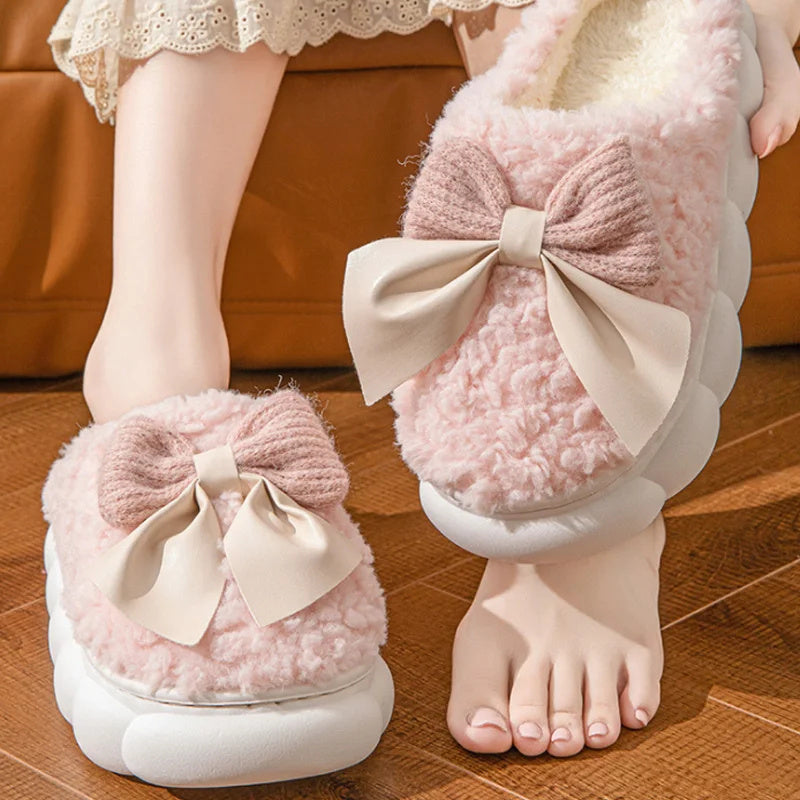 Soft Slippers Comfort Flat Heel Home Indoor Bedroom Plush Slippers