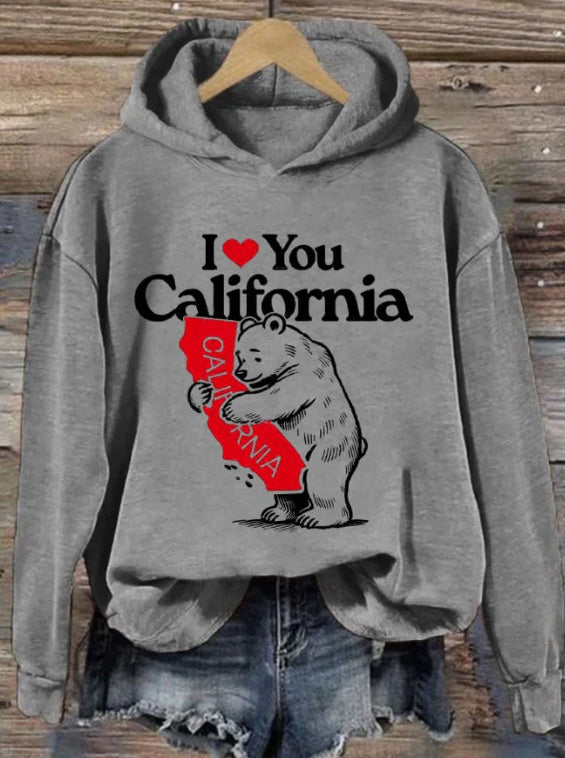American Polyester Fiber Letter Printed Hoodie