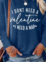 Comfortable Women's Printed Long Sleeve- Need a Nap Print, Blue