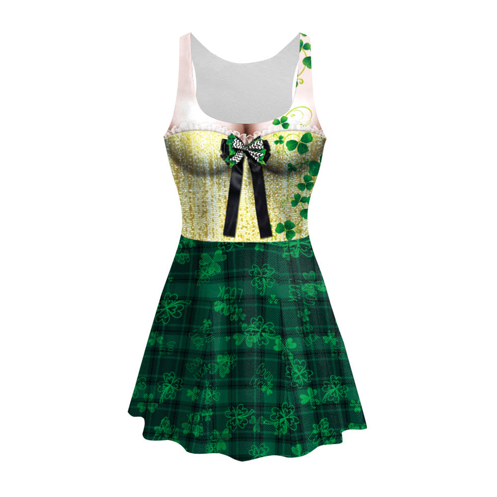 Women's St. Patrick's Day Printed A-line Dress