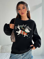 Warm Women's Hoodless Sweatshirt- Colorful Day's Print