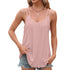 New Solid Color Jacquard Round Neck Women's Bottom And Inner Shoulder Strap Tank Top