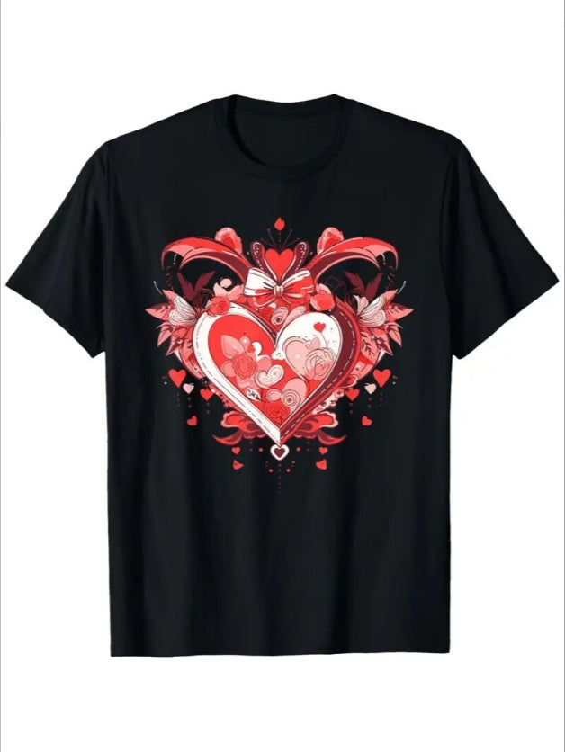 Love Valentine'S Day T-Shirt,   Couple T-Shirt, Couple Christmas, Fashion Casual T-Shirt, Short-Sleeved T-Shirt