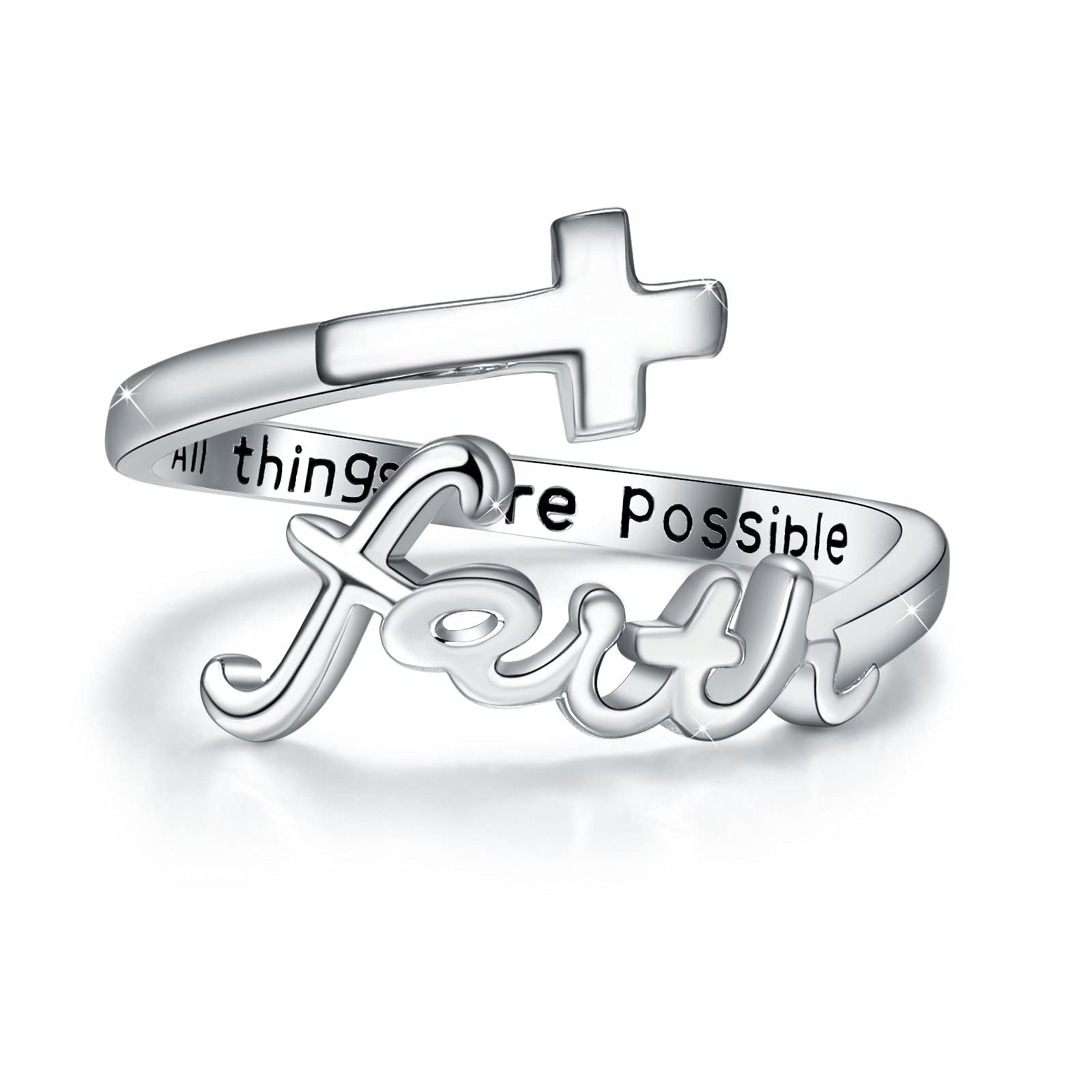 925 Sterling Silver Faith Ring