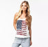 American Flag Print Vest Vintage Distressed T-Shirt Top