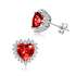 Birthstone Zircon Heart Shape Stud Earrings