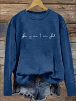 Cute Women's Printed Long Sleeve- Girl Love Print, Blue