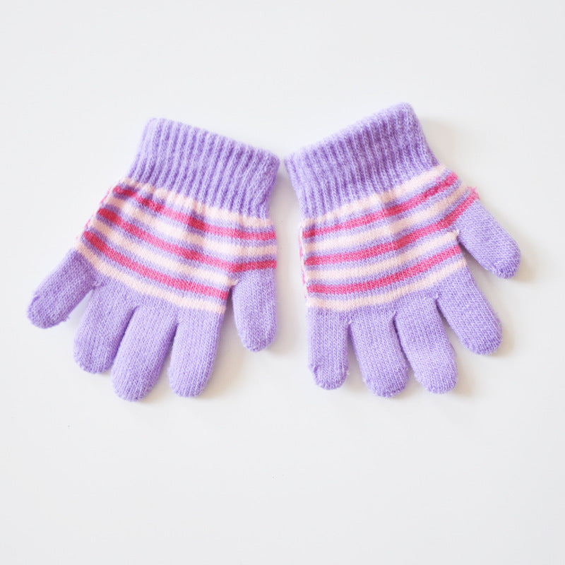 Autumn Winter Thermal Velvet Knitted Gloves