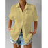 Splicing Pocket Short Sleeved Solid Color Temperament Casual Lapel Raglan