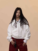 Retro Hooded Printed Casual Sweatshirt Women's Hooded Jacket