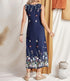 Ladies' Printed Butterfly Round Neck Off Shoulder Fashionable Casual Jumpsuit Long Skirt