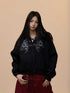 Retro Hooded Printed Casual Sweatshirt Women's Hooded Jacket