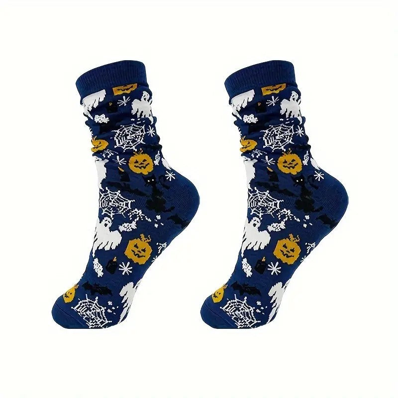 Women And Mens Funny Halloween Socks Adults Skeleton Dress Socks