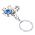 Blue Eyes Keychain Elephant Turkish Style Alloy Colored Glaze Pendant for Ladies Bag Car Interior