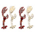 2 Pairs Alloy Earrings Fashionable Beautiful Crystal Lobster Shape Decor Women Gift