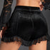 Dark Sexy Retro High Waist Velvet Pleated Shorts