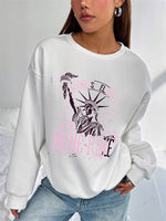 Inspiring Women's Hoodless Sweatshirt- Lady Liberty Print