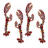 2 Pairs Alloy Earrings Fashionable Beautiful Crystal Lobster Shape Decor Women Gift