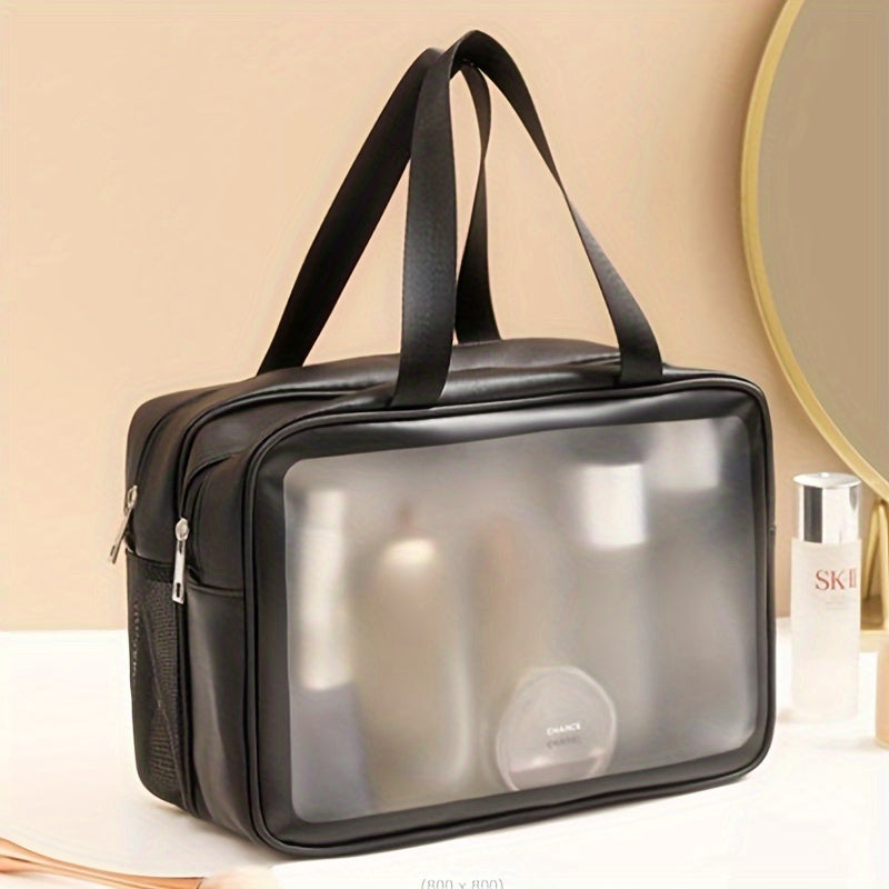 Fashionable Travel Makeup Bag With PVC Lining, Letter Design Handbag Perfect For Gym, Business, Or Travel