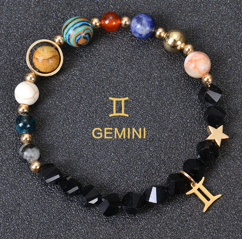 Eight Planets Twelve Constellations Bracelets Frosted Stone Beaded Bracelet