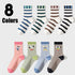 8 Pairs Womens Crew Socks Thin Soft Comfort Breathable Dress Socks