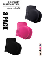 3 Pack Workout Shorts For Women Seamless Scrunch Butt Lifting High Wai