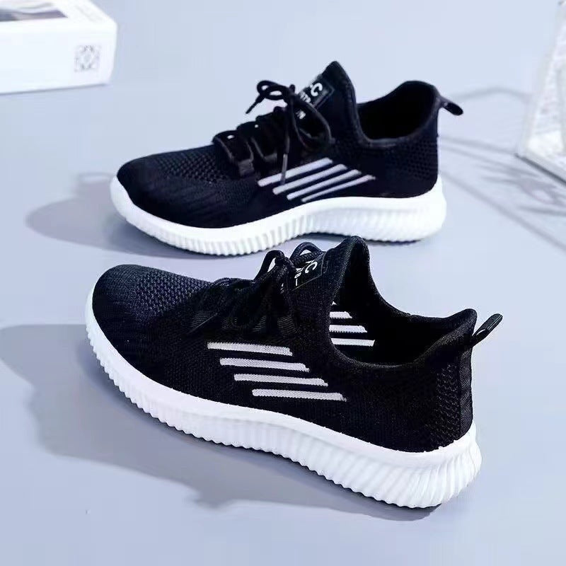 Breathable Casual Shoes Korean Sports Mesh Surface Soft Bottom Flyknit