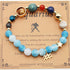 Twelve Constellations Bracelets Natural Stone Beaded Eight Planets