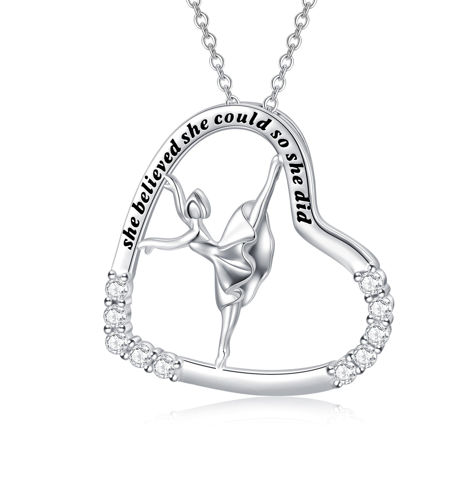 925 Sterling Silver Heart Ballet Dancer